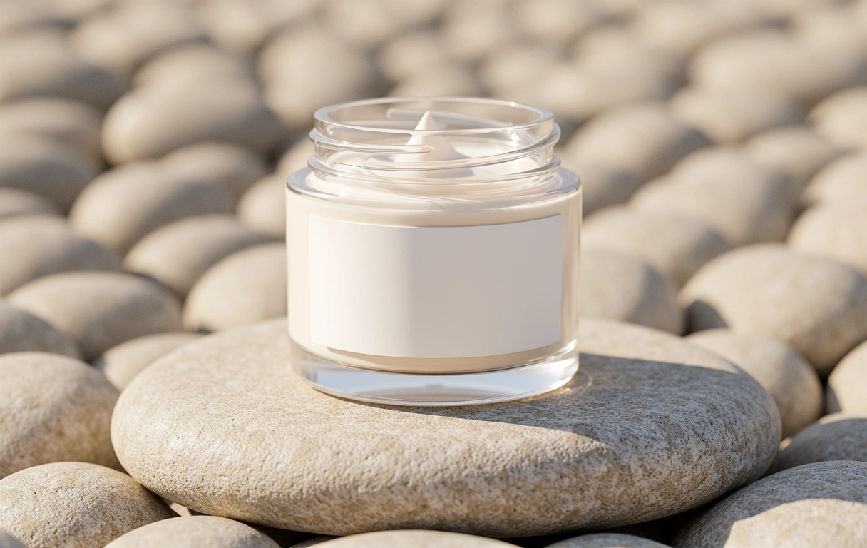 Skin restoration product in a minimalist setting