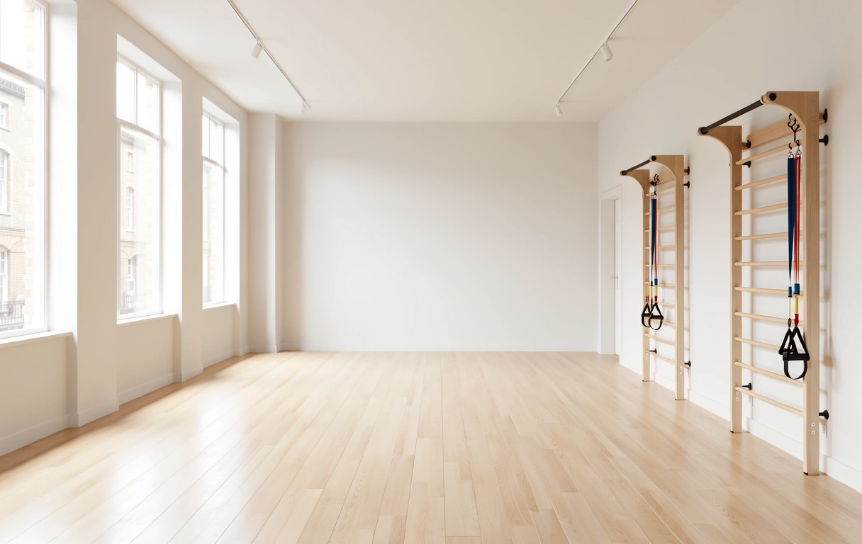 Interior view of our minimalist movement studio in Bristol